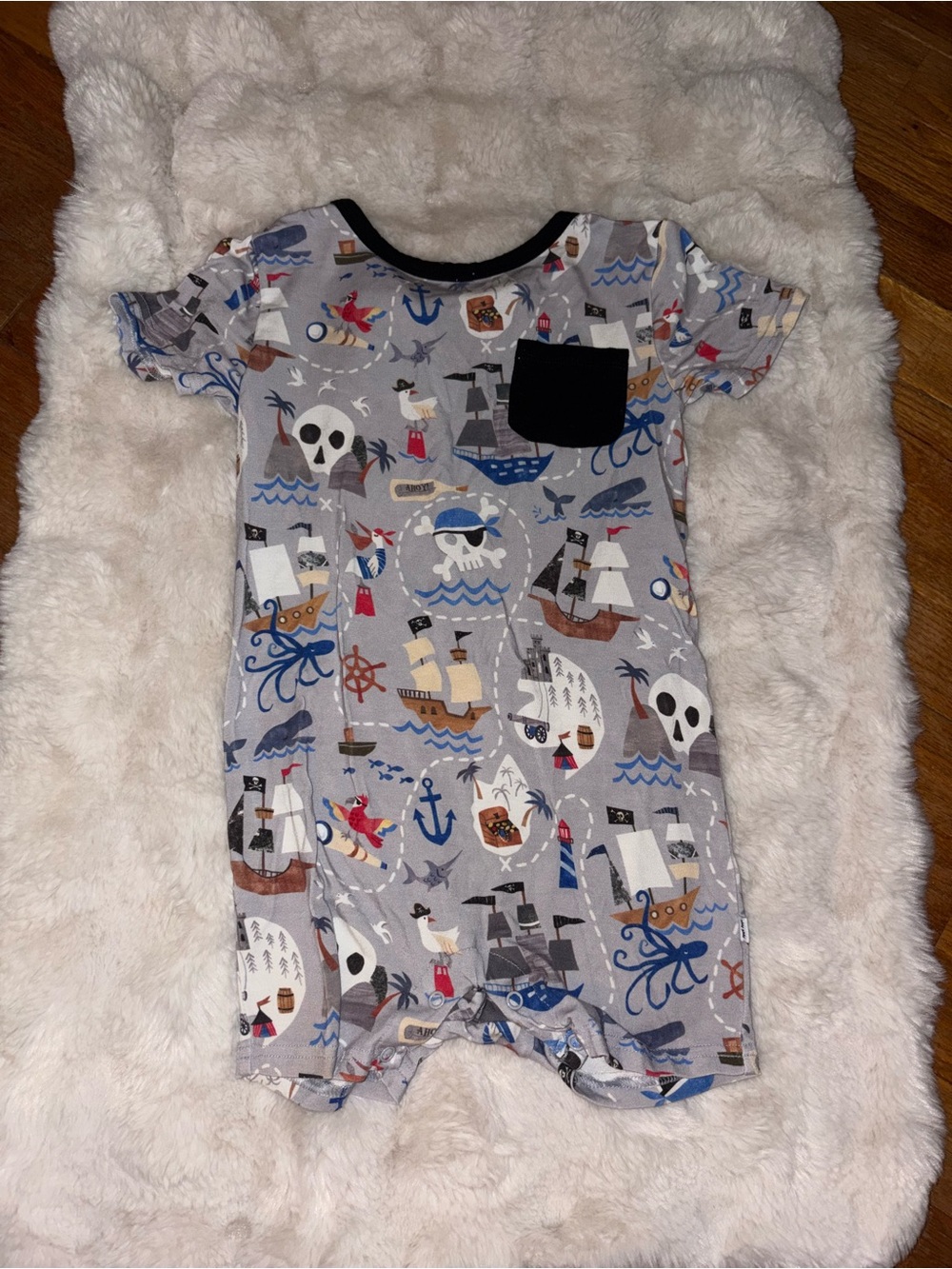 Little Sleepies Pirate Map One-Piece Romper